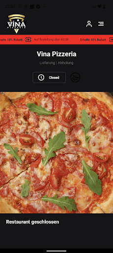 Android application Vina Pizzeria screenshort