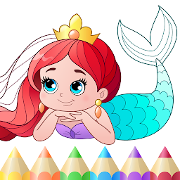 「Mermaid coloring book gradient」圖示圖片