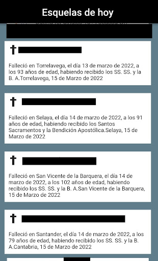 Android application Esquelas de hoy en España screenshort