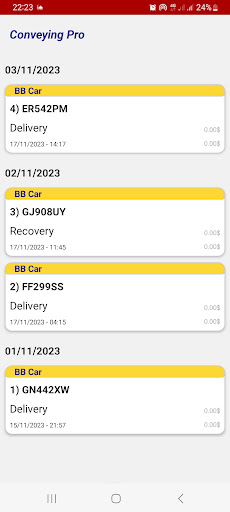 Android application Conveying Pro screenshort