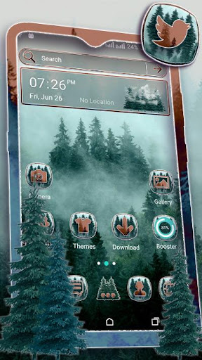 Android application Foggy Forest Theme Launcher screenshort