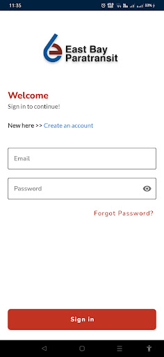 Android application East Bay Paratransit screenshort