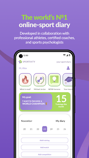 Android application Sportivity screenshort