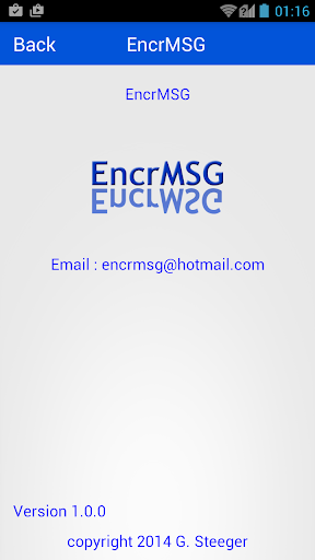 Android application EncrMSG - Message Encrypter screenshort