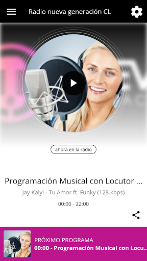 Android application Radio nueva generación CL screenshort