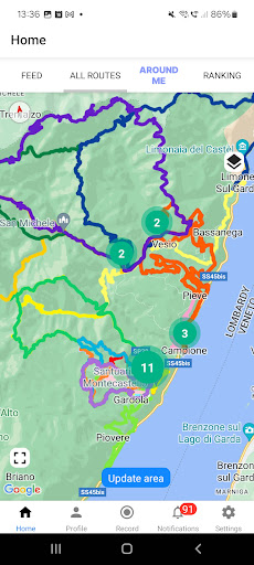 Android application Training Camp: MTB routes screenshort