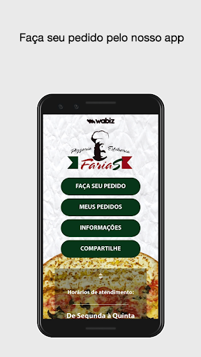 Android application Pizzaria Farias screenshort