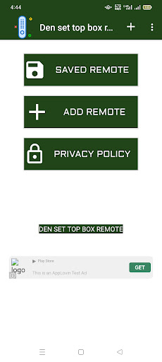 Android application Den set top box remote screenshort