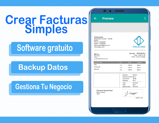 Android application Generador de facturas simple - screenshort