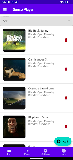 Android application Senso Player screenshort