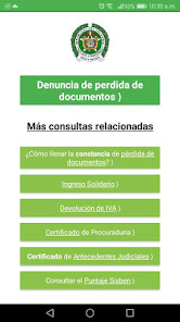 Screenshot 2 Denuncia de pérdida de documen android