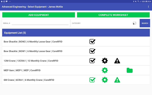 Android application AESS - Inspect & Service screenshort