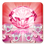 cute micky theme pink wallpaper & diamond icon icon