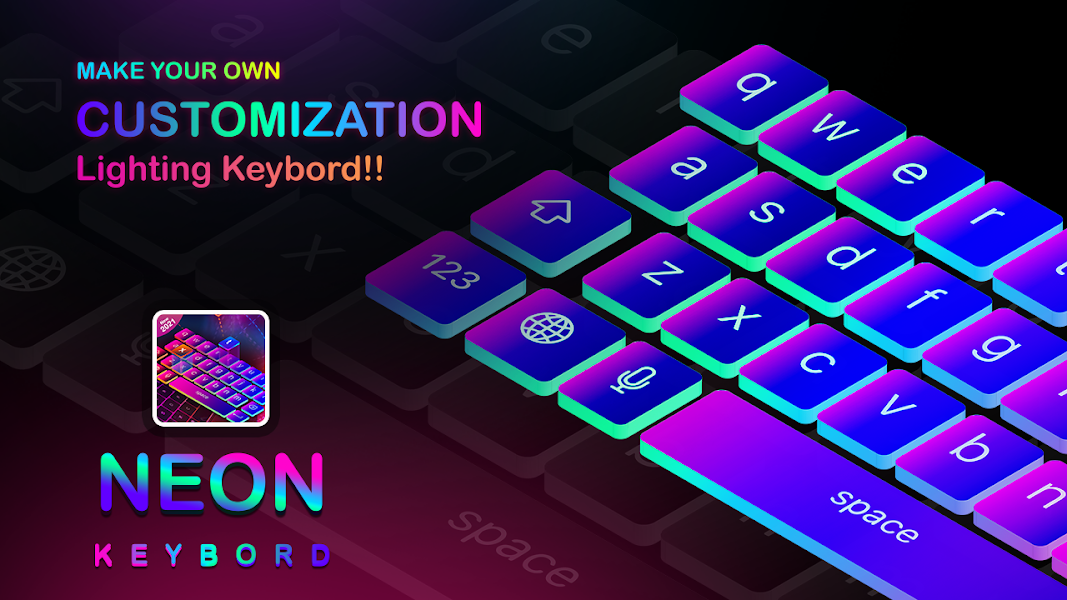  Neon Led Keyboard Photo, Emoji 