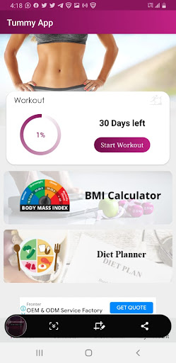 Tummy Fitness App Screen 2