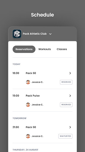 Pack Athletic Club Screen 3