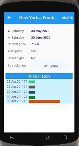Flights Price Alert RN Screen 3