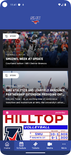 Android application SMU Athletics screenshort
