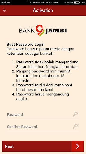 Bank Jambi Mobile Screen 3