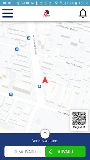 Android application mobpar - Motorista screenshort