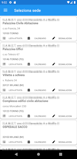 Android application Facility Management-Clienti screenshort