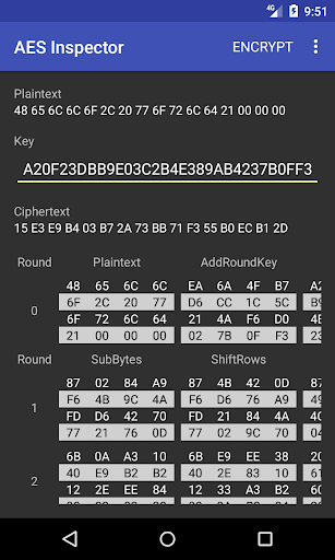 Android application AES Inspector - Cipher Tool screenshort