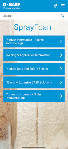 Android application BASF Sprayfoam screenshort