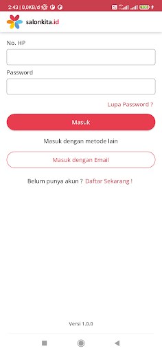 Android application POS SalonKita screenshort