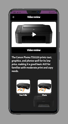 Android application Canon PIXMA Printer Guide screenshort