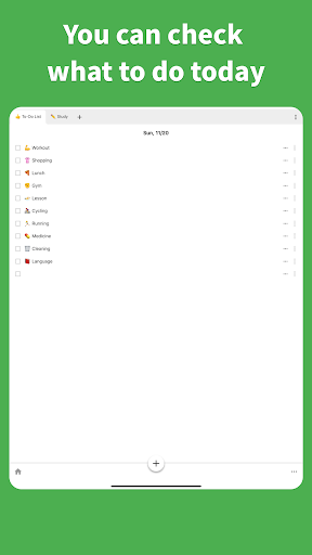 Screenshot of Daily Checklist - Today's Task
