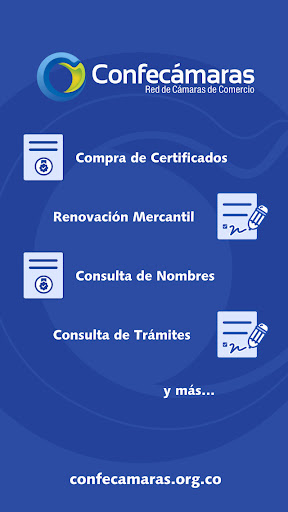 Android application Confecámaras Servicios screenshort