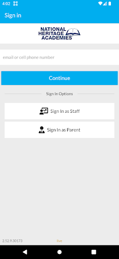 Android application NHA SchoolConnect screenshort