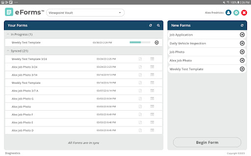 Paperless eForms Screen 2