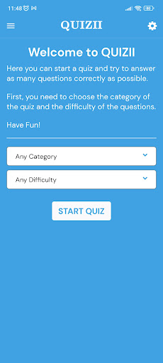Android application Quizii screenshort