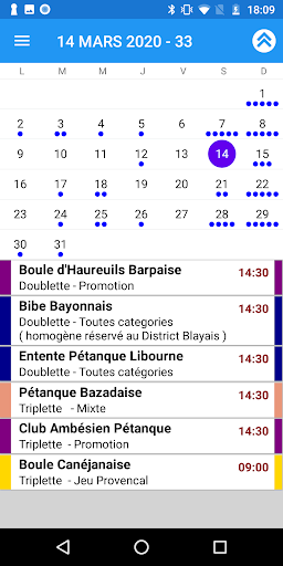 Android application Pétanque Calendriers Concours screenshort