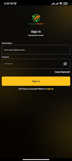Valid.Finance Screen 2