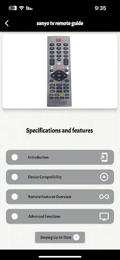 Android application sanyo tv remote guide screenshort