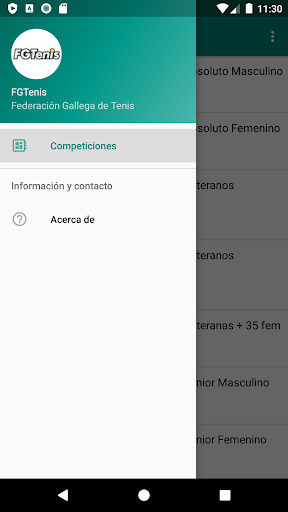 Android application Federación Gallega de Tenis (F screenshort