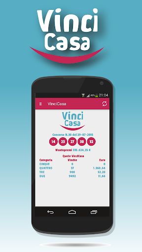 Android application Estrazioni di VinciCasa screenshort