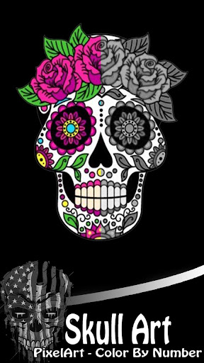 Skull Art Coloring By Number Screen 3