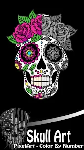 Skull Art Coloring By Number