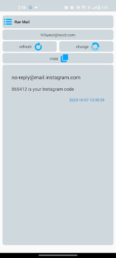 Ran Mail-Temporary mail Screen 2