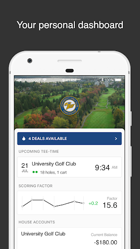 University Golf Club Screen 2