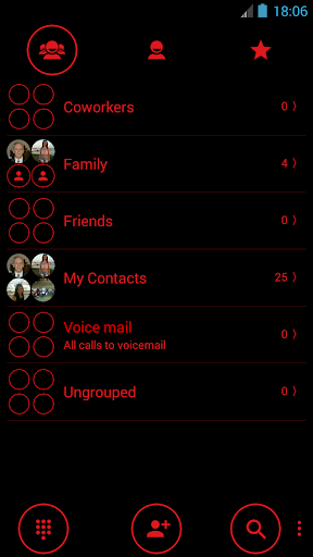 Dialer Theme Circle Black Red