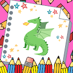 Cover Image of ดาวน์โหลด Offline Dragon Coloring Book  APK