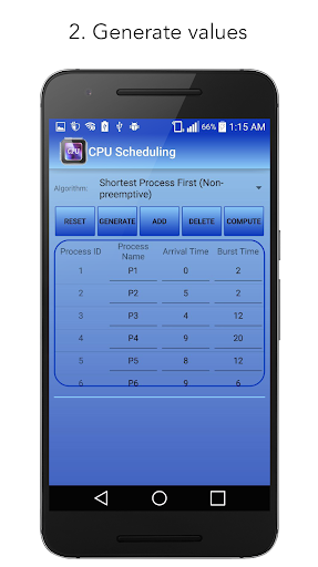 CPU Scheduling Screen 2