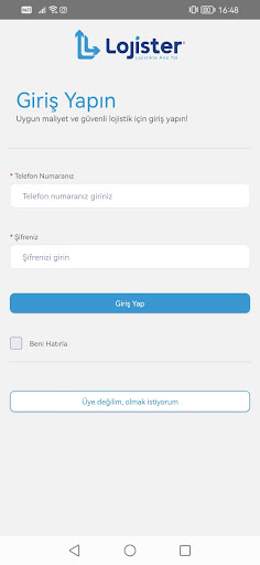 Android application Lojister screenshort