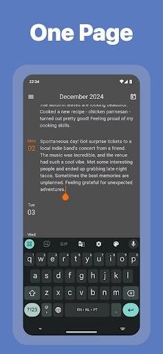 One Page: Ultra‑Simple Diary Screenshot 4 - AppWisp.com