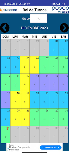 Rol de Turnos PoscoMx Screen 2