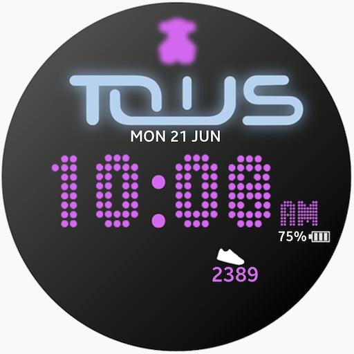 TOUS Neon black & purple logo